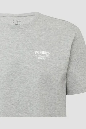 QS by s.Oliver Kurzarmshirt Rundhals T-Shirt in schwerer Jerseyware mit Frontprint - Verkäufer: s.Oliver