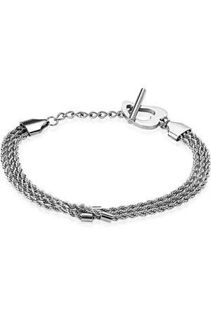 Bungsa Armband Armband Herz dreifach Silber aus Edelstahl Unisex (1 Armband, 1-tlg), Bracelet Armschmuck - Verkäufer: