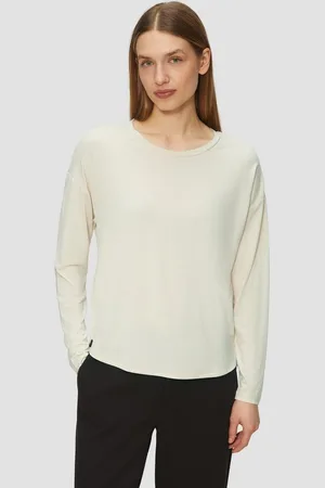 QS by s.Oliver Langarmshirt Longsleeve mit überschnittenen Schultern und abgerundetem Saum - Verkäufer: