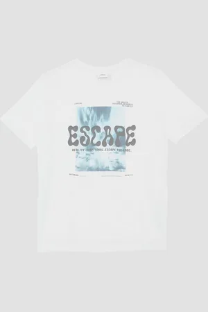 QS by s.Oliver Kurzarmshirt Baumwoll-T-Shirt mit 3D-Druck - Verkäufer: