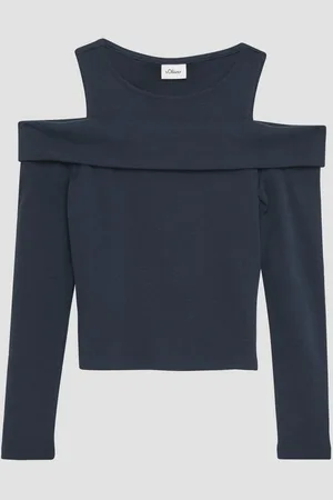 QS by s.Oliver Langarmshirt Enges Shirt aus Rippware mit Off-Shoulder-Ausschnitt - Verkäufer: