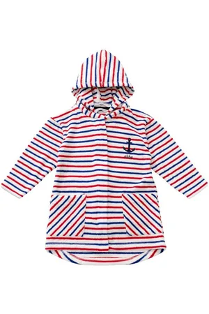 eBBe Kids Kinderbademantel Bademantel Anker Streifen, Kurz, Obermaterial 1: 80% (Bio) Baumwolle, 20% Polyester (recycelt), Reißverschluss - Verkäufer: Baby Sweets