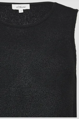 QS by s.Oliver Shirttop Semitransparentes Stricktop mit Rundhalsausschnitt - Verkäufer: