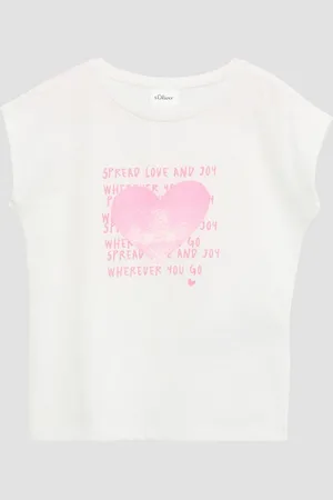 QS by s.Oliver Kurzarmshirt Jerseyshirt in V-Shape Artwork - Verkäufer:
