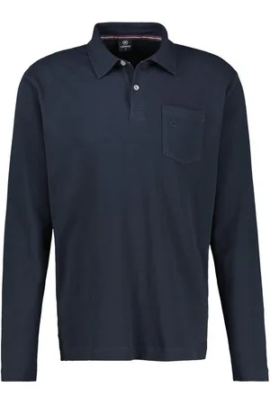 Lerros Langarm-Poloshirt mit Logo Stickerei