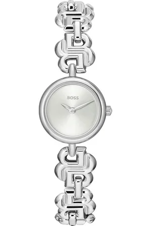 HUGO BOSS Quarzuhr DOUBLE B DRESSY 1502793, Armbanduhr, Damenuhr, Edelstahlarmband, analog