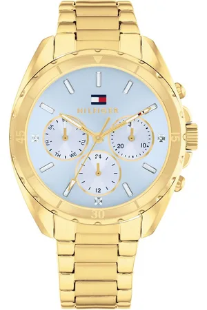 Tommy Hilfiger Multifunktionsuhr MELLIE 1782783, Quarzuhr, Armbanduhr, Damenuhr, Edelstahlarmband, analog, Glassteine