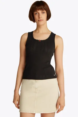 Tommy Hilfiger Tanktop TJW SLIM POINTELLE TANK TOP mit Spitze, mit Lochmuster