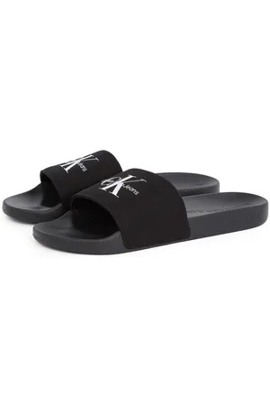 Calvin Klein SLIDE MONOGRAM Badepantolette, Sommerschuh, Schlappen, Poolslides, Strandschuh mit Logoschriftzug