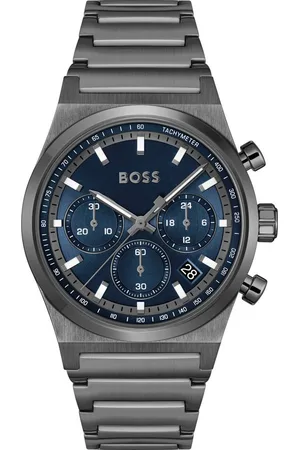 HUGO BOSS Chronograph CANDOR CHRONO 1514223, Quarzuhr, Armbanduhr, Herrenuhr, Edelstahlarmband, analog, Tag