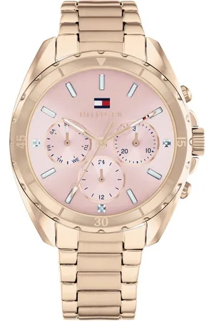 Tommy Hilfiger Multifunktionsuhr MELLIE 1782784, Quarzuhr, Armbanduhr, Damenuhr, Edelstahlarmband, analog, Glassteine