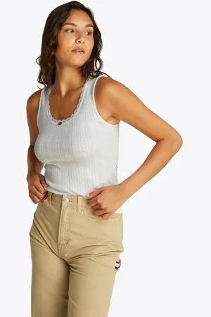 Tommy Hilfiger Tanktop TJW SLIM POINTELLE TANK TOP mit Spitze, mit Lochmuster