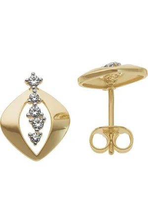 Firetti Paar Ohrstecker Schmuck Geschenk Gold 333 Ohrschmuck Ohrringe Fantasie bicolor, mit Zirkonia (synth)