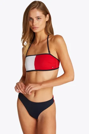 Tommy Hilfiger Bandeau-Bikini-Top BANDEAU, in Color-Block-Optik, mit Logodruck