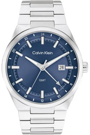 Calvin Klein Quarzuhr DISTINGUISH GMT 25200488, Armbanduhr, Herrenuhr, Edelstahlarmband, analog, Tag, 2. Zeitzone