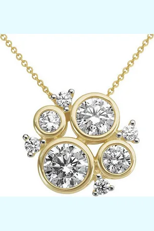 Firetti Kettenanhänger Schmuck Geschenk Gold 333 Halsschmuck Anhänger Fantasie Kreise bicolor, mit Zirkonia (synth)