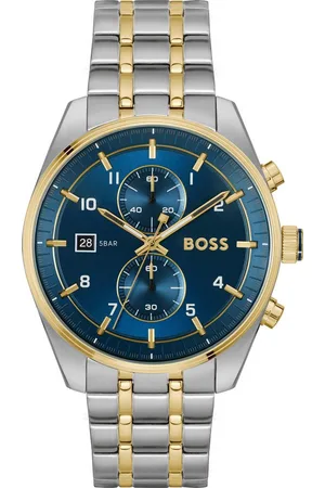 HUGO BOSS Chronograph SKYTRAVELLER 1514247, Quarzuhr, Armbanduhr, Herrenuhr, Edelstahlarmband, analog, Tag