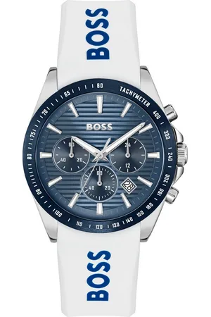 HUGO BOSS Chronograph STRIKE CHRONO 1514238, Quarzuhr, Armbanduhr, Herrenuhr, Silikonarmband, analog, Tag