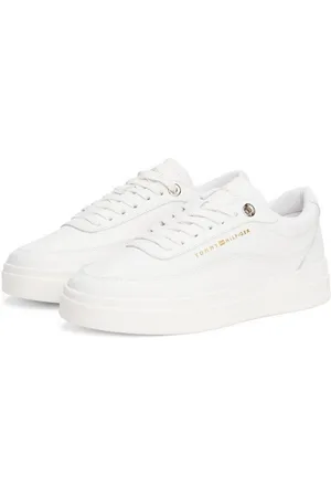 Tommy Hilfiger MODERN COURT SNEAKER LTHR Plateausneaker, Freizeitschuh, Halbschuh, Schnürschuh mit Kontrast-Logo