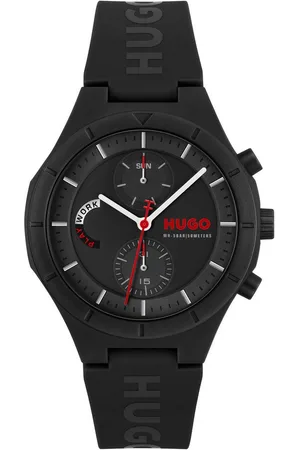 HUGO BOSS Multifunktionsuhr #LIT MULTI 1530402, Quarzuhr, Armbanduhr, Herrenuhr, Silikonarmband, analog