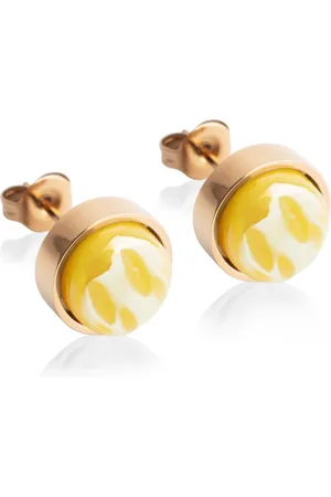 ALEXASCHA Paar Ohrstecker mit Ohrklemme Edelstahl Ohrstecker mit Stein • Perlmuttoptik • 8mm - Verkäufer: