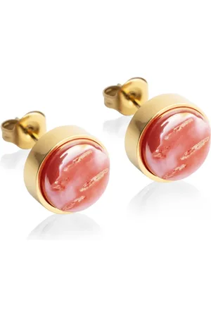 ALEXASCHA Paar Ohrstecker mit Ohrklemme Edelstahl Ohrstecker mit Stein • Perlmuttoptik • 8mm - Verkäufer: