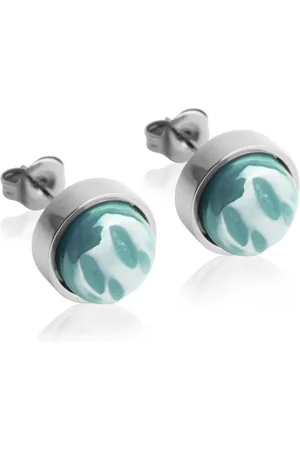 ALEXASCHA Paar Ohrstecker mit Ohrklemme Edelstahl Ohrstecker mit Stein • Perlmuttoptik • 8mm - Verkäufer: