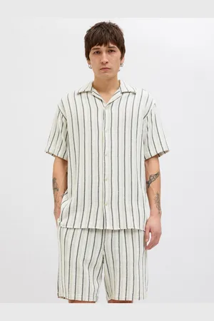JACK & JONES Kurzarmhemd JORCOBA STRIPE RESORT SHIRT SS SN