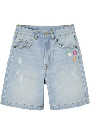 Vertbaudet Shorts Mädchen Jeans-Shorts mit gestickten Blumen - Verkäufer: