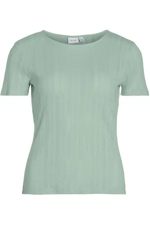 VILA Kurzarmshirt VIKASSIE S/S POINTELLE TOP - NOOS