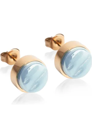 ALEXASCHA Paar Ohrstecker mit Ohrklemme Edelstahl Ohrstecker mit Stein • Perlmuttoptik • 8mm - Verkäufer: