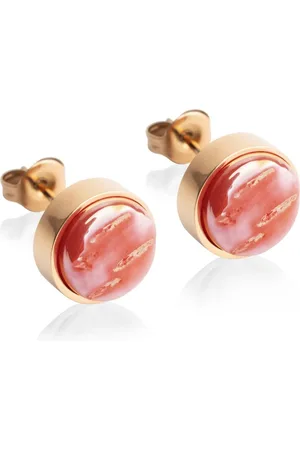 ALEXASCHA Paar Ohrstecker mit Ohrklemme Edelstahl Ohrstecker mit Stein • Perlmuttoptik • 8mm - Verkäufer: