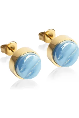 ALEXASCHA Paar Ohrstecker mit Ohrklemme Edelstahl Ohrstecker mit Stein • Perlmuttoptik • 8mm - Verkäufer: