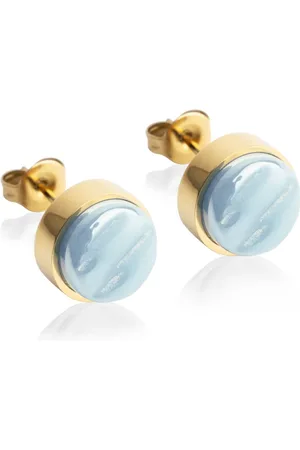 ALEXASCHA Paar Ohrstecker mit Ohrklemme Edelstahl Ohrstecker mit Stein • Perlmuttoptik • 8mm - Verkäufer: