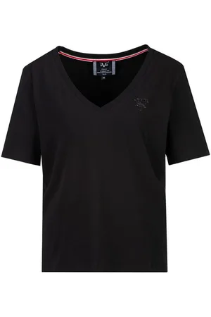 19V69 Italia T-Shirt BAILA Basic mit V-Ausschnit und Logo - Verkäufer: Marco GmbH