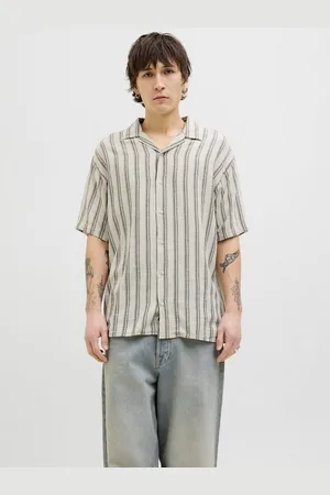 JACK & JONES Kurzarmhemd JJEENZO STRIPE RESORT SHIRT SS SN mit Streifen Muster
