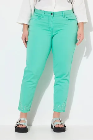 Angel of Style Röhrenjeans 7/8-Twillhose verzierter Fransensaum 5-Pocket - Verkäufer: Popken Fashion Group