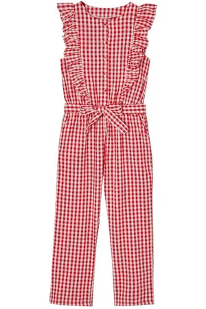 Vertbaudet Jumpsuit Karierter Mädchen Jumpsuit mit Volants - Verkäufer: