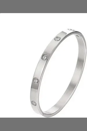 Karma Armreif Armband silberfür Damen mit Klappverschluss (Edelstahlarmband, Armband Armschmuck Damenschmuck), hochwertiger Schmuck für Damen - Verkäufer: Sanixa