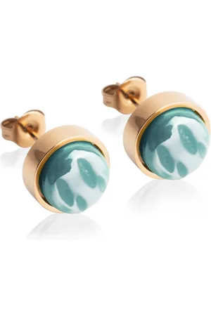 ALEXASCHA Paar Ohrstecker mit Ohrklemme Edelstahl Ohrstecker mit Stein • Perlmuttoptik • 8mm - Verkäufer:
