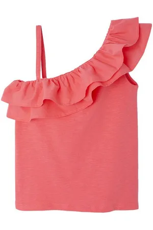 Vertbaudet Kurzarmshirt Asymmetrisches Mädchen Volant-Top - Verkäufer: