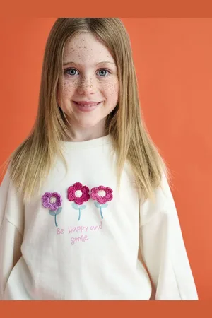 Vertbaudet Sweatjacke Mädchen Sweatshirt, Blumen oder Sterne - Verkäufer: