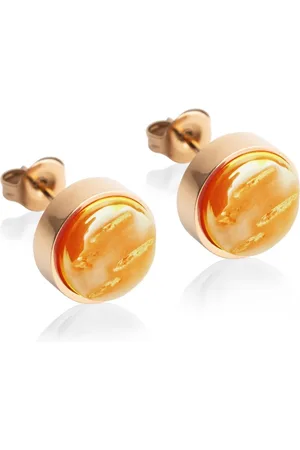 ALEXASCHA Paar Ohrstecker mit Ohrklemme Edelstahl Ohrstecker mit Stein • Perlmuttoptik • 8mm - Verkäufer: