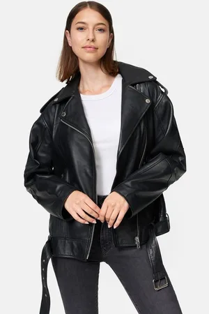 Trueprodigy Lederjacke Dua Oversize Bikerjacke mit Reißverschlussdetails - Verkäufer:
