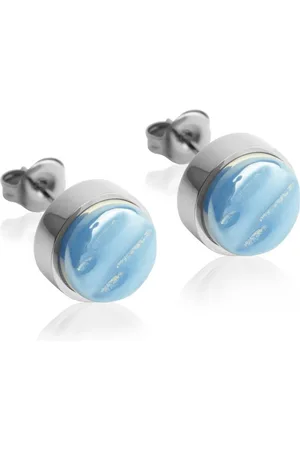 ALEXASCHA Paar Ohrstecker mit Ohrklemme Edelstahl Ohrstecker mit Stein • Perlmuttoptik • 8mm - Verkäufer:
