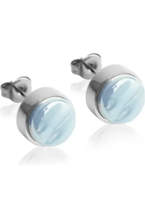 ALEXASCHA Paar Ohrstecker mit Ohrklemme Edelstahl Ohrstecker mit Stein • Perlmuttoptik • 8mm - Verkäufer: