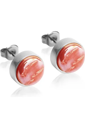 ALEXASCHA Paar Ohrstecker mit Ohrklemme Edelstahl Ohrstecker mit Stein • Perlmuttoptik • 8mm - Verkäufer: