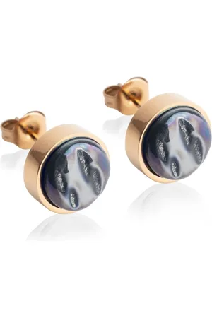 ALEXASCHA Paar Ohrstecker mit Ohrklemme Edelstahl Ohrstecker mit Stein • Perlmuttoptik • 8mm - Verkäufer: