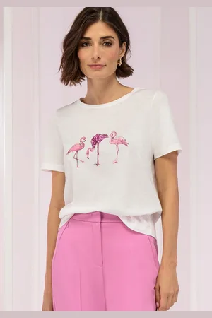 Bianca Print-Shirt DINIA mit Frontmotiv und Pailletten-Applikation - Verkäufer:
