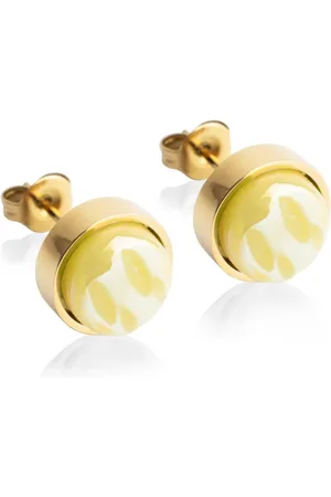 ALEXASCHA Paar Ohrstecker mit Ohrklemme Edelstahl Ohrstecker mit Stein • Perlmuttoptik • 8mm - Verkäufer: